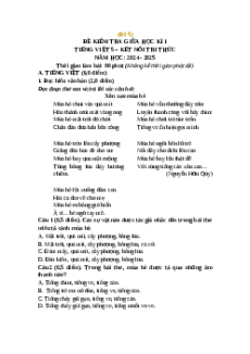 Đề thi giữa kì 1 Tiếng Việt lớp 5 Kết nối tri thức (Đề 5)