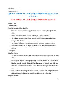 Giáo án Bài 20 Hóa học 12 Cánh Diều: Sơ lược về kim lại chuyển tiếp dãy thứ nhất