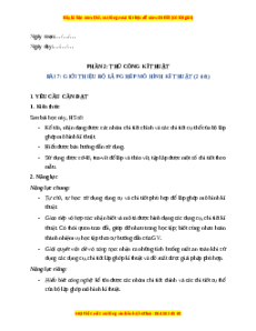 Giáo án Bài 7 Công nghệ lớp 4 Kết nối tri thức: Giới thiệu bộ lắp ghép mô hình kĩ thuật