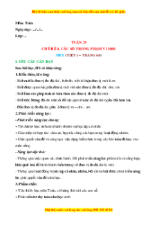 Giáo án Mét Toán lớp 2 Cánh diều