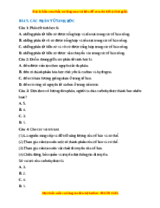 Trắc nghiệm Các phân tử Sinh học 10 Kết nối tri thức