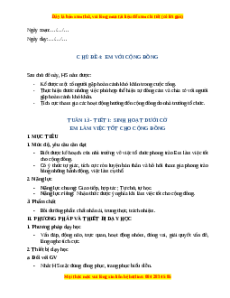 Giáo án Tuần 13 HĐTN lớp 2 Cánh diều