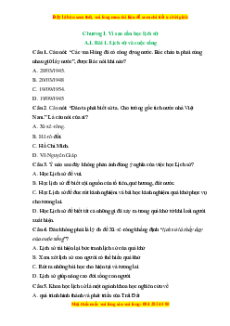 Bộ Trắc nghiệm Lịch sử 6 Kết nối tri thức (cả năm) có đáp án