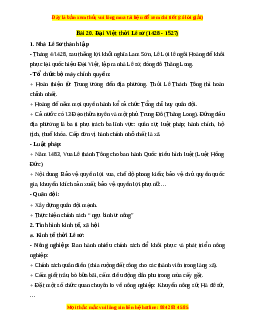 Lý thuyết Lịch sử 7 Chân trời sáng tạo Bài 20: Đại Việt thời Lê Sơ (1428-1527)