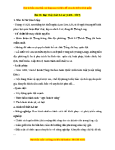 Lý thuyết Lịch sử 7 Chân trời sáng tạo Bài 20: Đại Việt thời Lê Sơ (1428-1527)