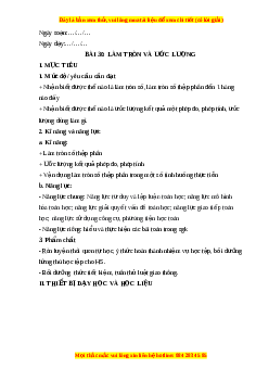 Giáo án Làm tròn và ước lượng Toán 6 Kết nối tri thức