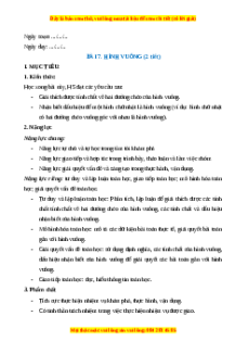 Giáo án Hình vuông Toán 8 Cánh diều