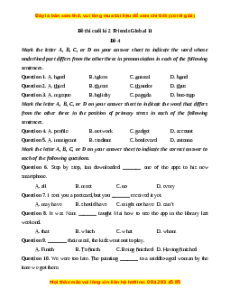 Đề thi cuối kì 2 Tiếng Anh 11 Friends global (Đề 4)