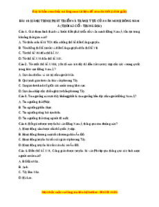 Trắc nghiệm Bài 10 Lịch Sử 10 Kết nối tri thức: Hành trình phát triển và thành tựu của văn minh Đông Nam Á (thời kì cổ - trung đại)