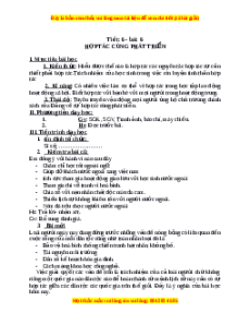 Giáo án Bài 6 GDCD 9: Hợp tác cùng phát triển