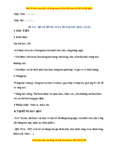 Giáo án Hoạt động mua bán hàng hóa TNXH lớp 2 Chân trời sáng tạo