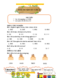 Bài tập cuối tuần Toán lớp 3 Tuần 19 Cánh diều (có lời giải)