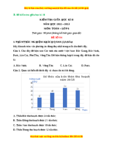 Đề thi giữa kì 2 Toán 6 Cánh diều (Đề 4)