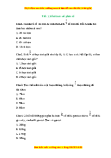 Trắc nghiệm Hai bài toán về phân số Toán 6 Kết nối tri thức
