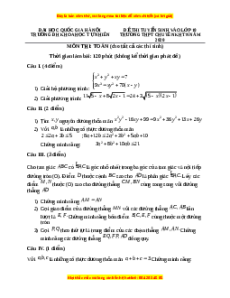 Đề thi vào 10 môn Toán tỉnh Hà Nội_KHTN Năng Khiếu (Hệ không chuyên) năm 2021