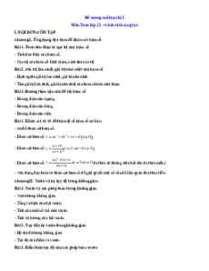 Đề cương ôn tập Cuối kì 1 Toán 12 Chân trời sáng tạo cấu trúc mới (có tự luận)