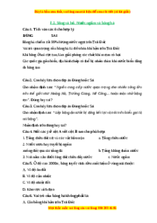 Trắc nghiệm Bài 20 Địa lí 6 Kết nối tri thức: Sông và hồ. Nước ngầm và băng hà