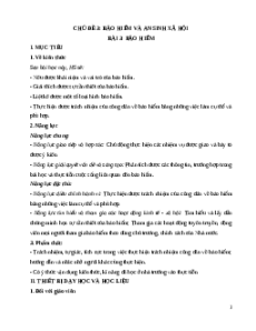 Giáo án Bài 3: Bảo hiểm KTPL 12 Kết nối tri thức