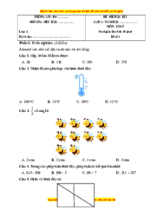 Bộ 30 đề thi cuối kì 1 Toán lớp 3 Cánh diều có đáp án