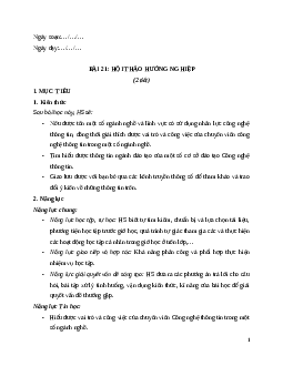 Giáo án Bài 21: Hội thảo hướng nghiệp Tin học 12 Kết nối tri thức