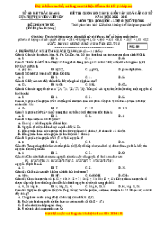 Đề HSG Hóa 10 Trường THPT Việt Yên năm 2023 có đáp án