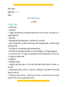 Giáo án Phép nhân Toán 2 Chân trời sáng tạo