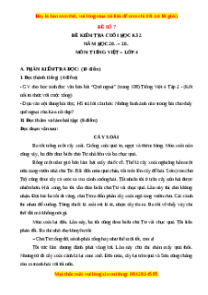 Đề thi cuối kì 2 Tiếng Việt lớp 4 Kết nối tri thức (Đề 7)