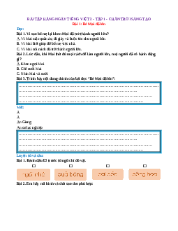 Bài tập hàng ngày Tiếng Việt lớp 2 Chân trời sáng tạo Học kì 1