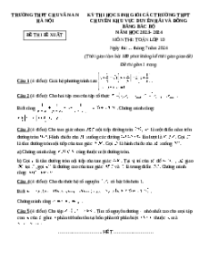 Đề thi HSG Toán 10 Trường THPT Chuyên Chu Văn An - Hà Nội