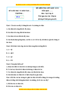 Đề thi giữa kì 2 Vật lí 11 Cánh diều (Đề 3)