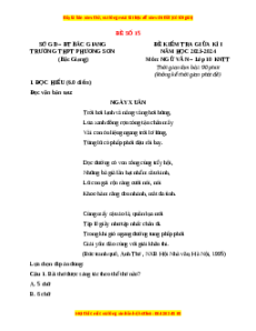 Đề thi giữa kì 1 Ngữ Văn 10 Kết nối tri thức (Đề 15)