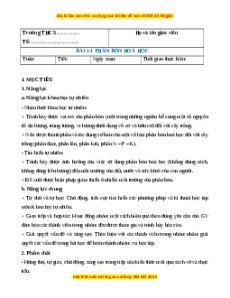 Giáo án Phân bón hoá học Hóa học 8 Chân trời sáng tạo