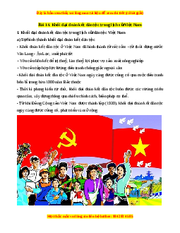 Lý thuyết Lịch sử 10 Kết nối tri thức Bài 14: Khối đại đoàn kết dân tộc trong lịch sử Việt Nam