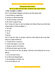 Đề thi GDCD 6 cuối kì 1 THCS Trần Phú - Đề 7 có đáp án