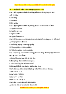 Trắc nghiệm Bài 7 Lịch sử 10 Cánh diều: Một số nền văn minh Phương Tây