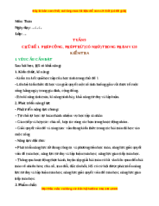 Giáo án Kiểm tra Toán lớp 2 Cánh diều