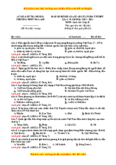 Đề thi thử tốt nghiệp Lịch sử trường THPT Nga Sơn năm 2024