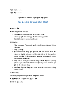 Giáo án Bài 1 Lịch sử 6 Kết nối tri thức (năm 2024): Lịch sử và cuộc sống