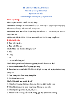 Đề cương Giữa kì 2 KHTN 6 Cánh diều (song song)