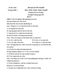 Đề ôn thi Tốt nghiệp Công nghệ (Định hướng Nông nghiệp) - Đề 8