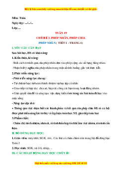 Giáo án Phép nhân Toán lớp 2 Cánh diều