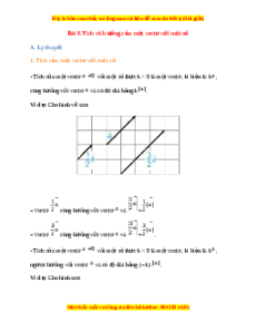 Lý thuyết Toán 10 Kết nối tri thức Bài 9: Tích của một vectơ với một số