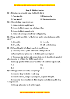 Trắc nghiệm Bài tập về metan Hóa học 9