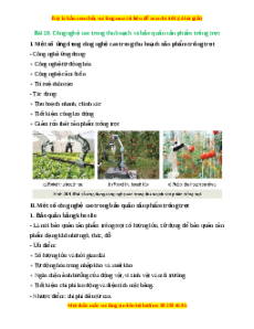 Lý thuyết Bài 20: Công nghệ cao trong thu hoạch và bảo quản sản phẩm trồng trọt