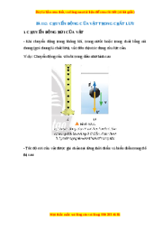 Lý thuyết Vật lý 10 Chân trời sáng tạo Bài 12: Chuyển động của vật trong chất lưu