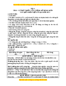 Giáo án Sự phụ thuộc của cường độ dòng diện vào hiệu điện thế giữa hai đầu dây dẫn Vật lí 9