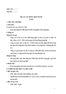 Giáo án Bài 11a: Sử dụng hàm SUMIF Tin học 9 Kết nối tri thức