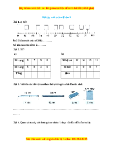 Bài tập cuối tuần Toán lớp 2 Tuần 9 Cánh diều (có lời giải)