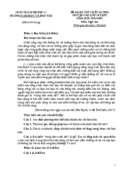 Đề thi thử vào 10 Ngữ Văn năm 2025 Phòng GD&ĐT TP Phủ Lý