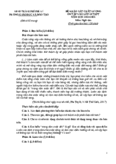 Đề thi thử vào 10 Ngữ Văn năm 2025 Phòng GD&ĐT TP Phủ Lý